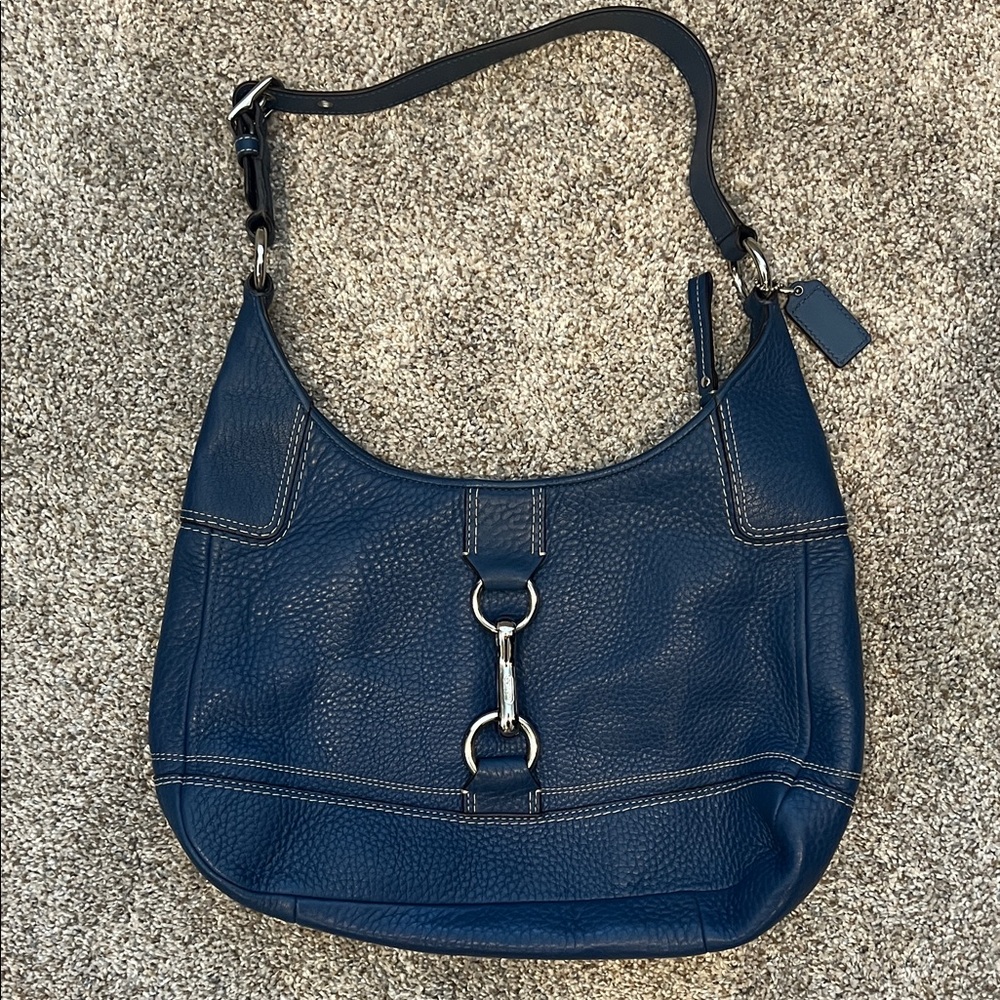 Coach Blue Leather Hobo Bag